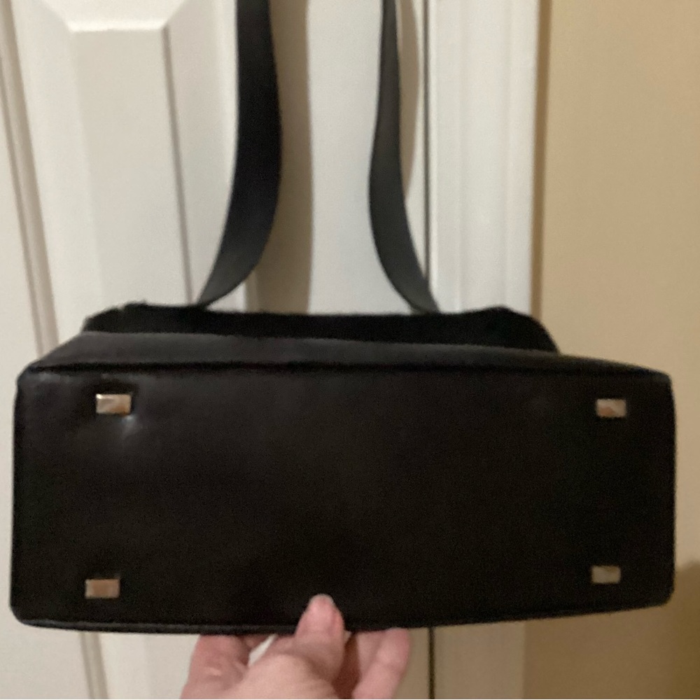 EUC🔥ADRIENNE VITTADINI GORGEOUS VINTAGE FAUX FUR&100%REAL LEATHER BLACK&GOLD!!! - Picture 9 of 10